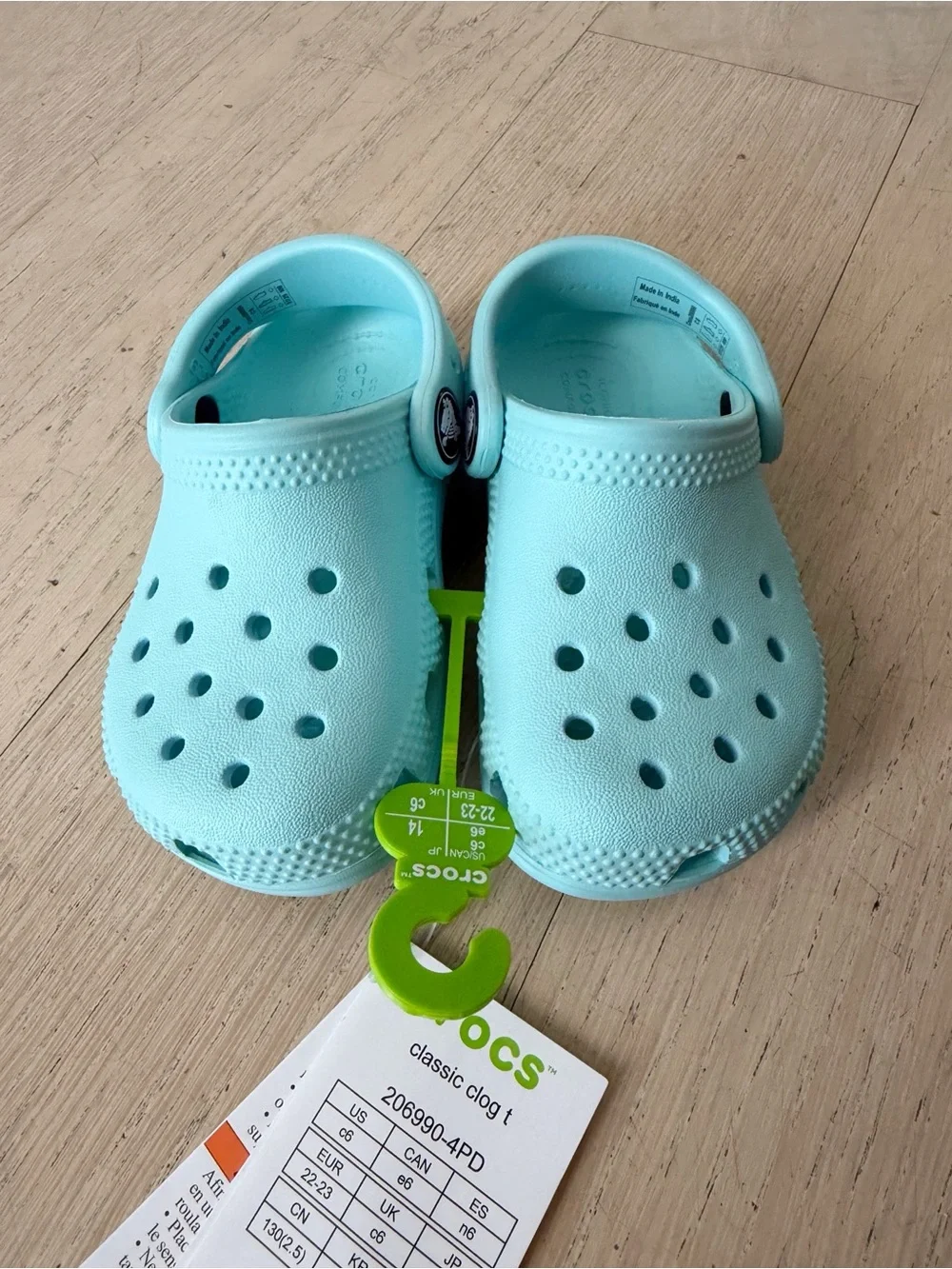 CROCS Kids' Classic Clog in Light Aqua